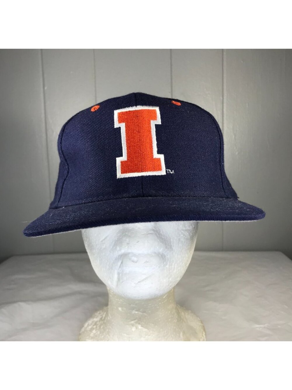 Illinois Fighting Illini Hat Fitted 7 1/4 Top of the World Blue Orange NCAA Wool